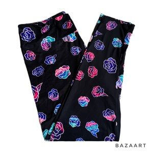 TC Watercolor Roses leggings